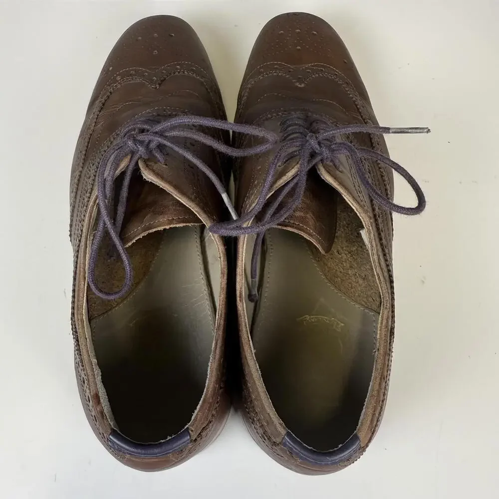 Clarks Men's Size 9 Brown Genuine Leather Brogue Dress Shoes Lace Up